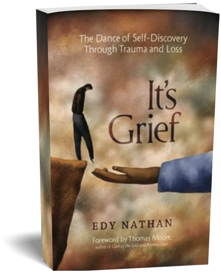 It’s Grief by Edy Nathan, with a figure stepping into an outstretched hand on the cover.